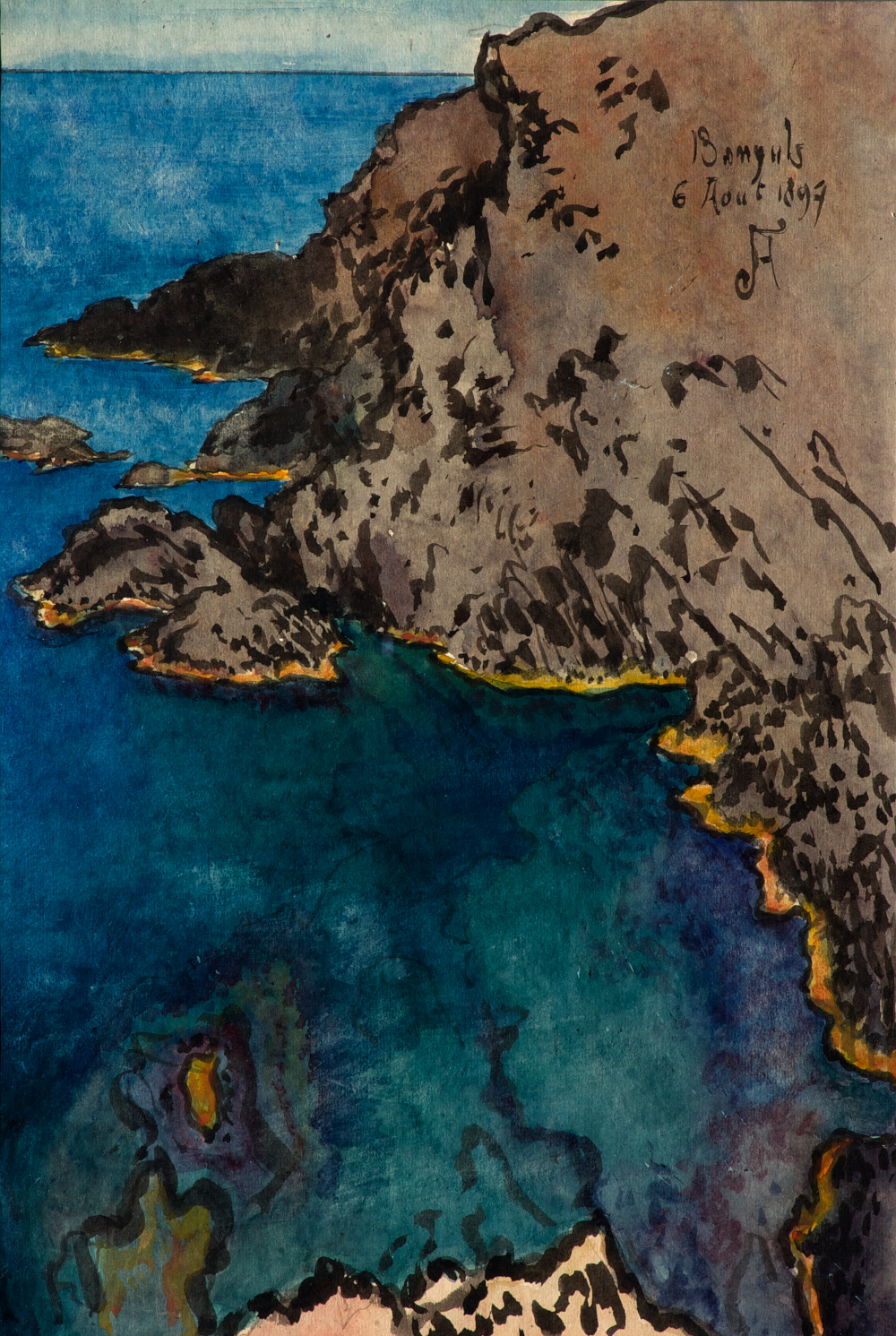 Banyuls, 1897, aquarelle et encre de chine sur papier, 45.3x31cm,Collection part