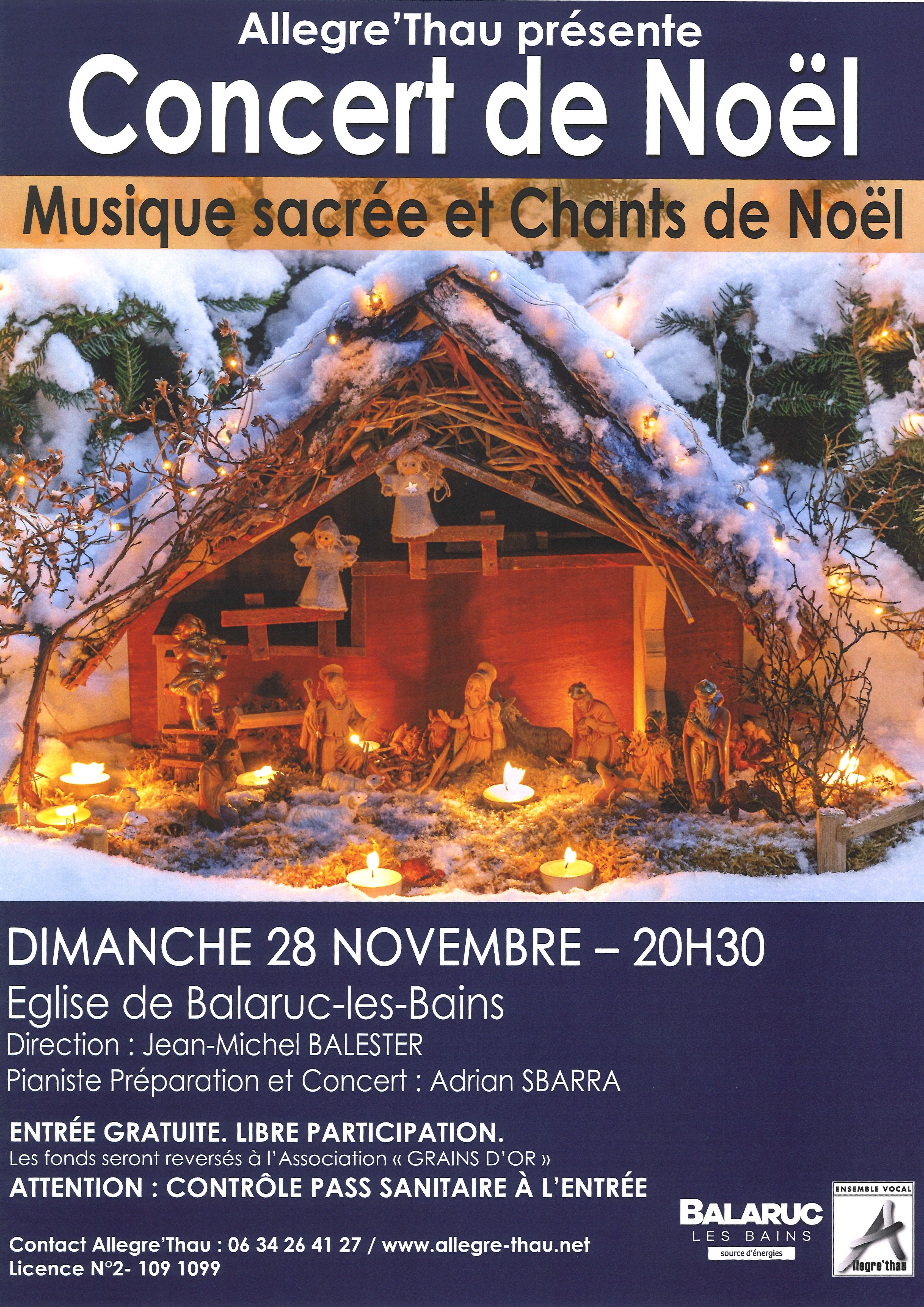 CONCERT DE NOEL CHORALE ALLEGRETHAU BALARUC LES BAINS