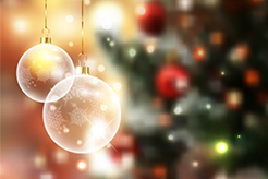 christmas baubles on defocussed lights background 3009
